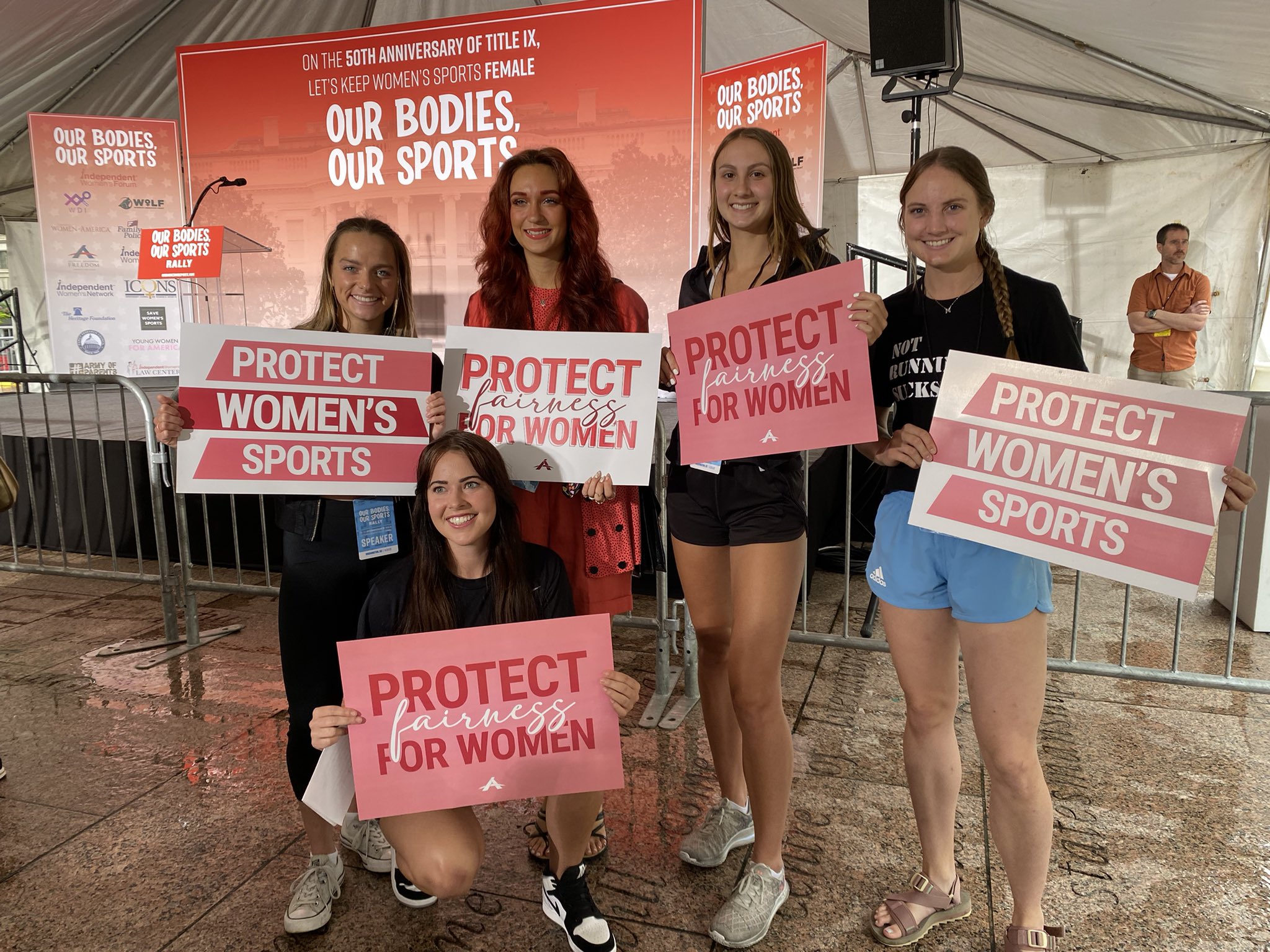 Female athletes take stand for fairness at NCAA Convention rally